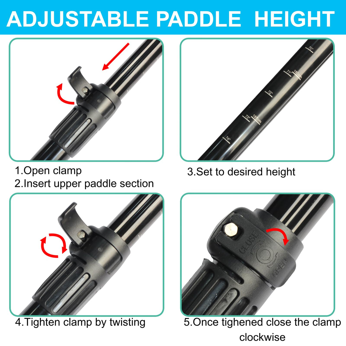 Adjustable 4-Piece Dual Blade Aluminum Paddle W42138