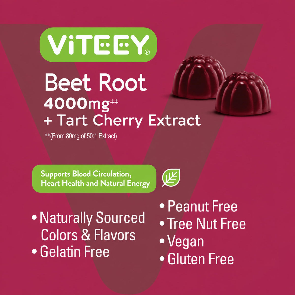 Beet Root Gummies 4000mg & Tart Cherry Q6051