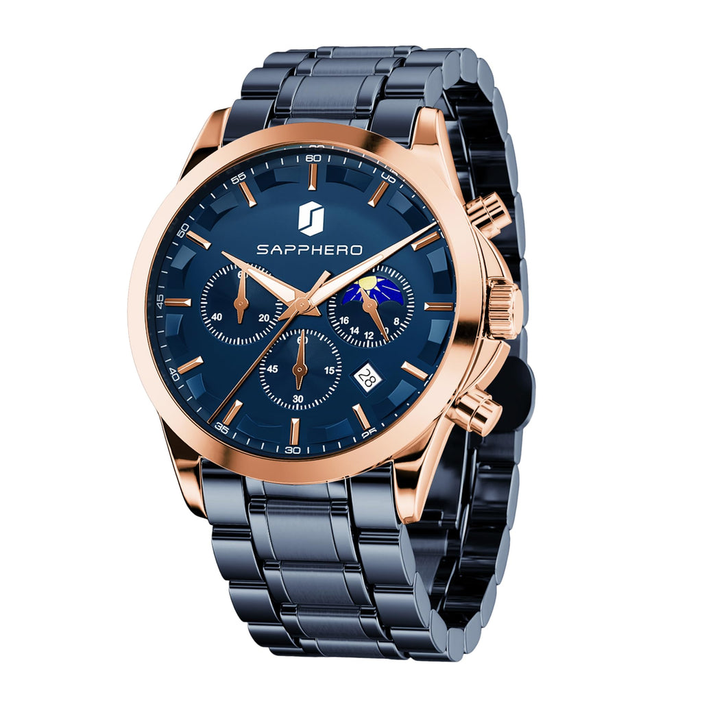 Mens Analog Quartz Chronograph Waterproof Wrist Watch with Calendar I799517