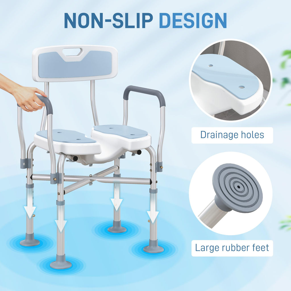 Padded Shower Chair with Arms and Back H95965