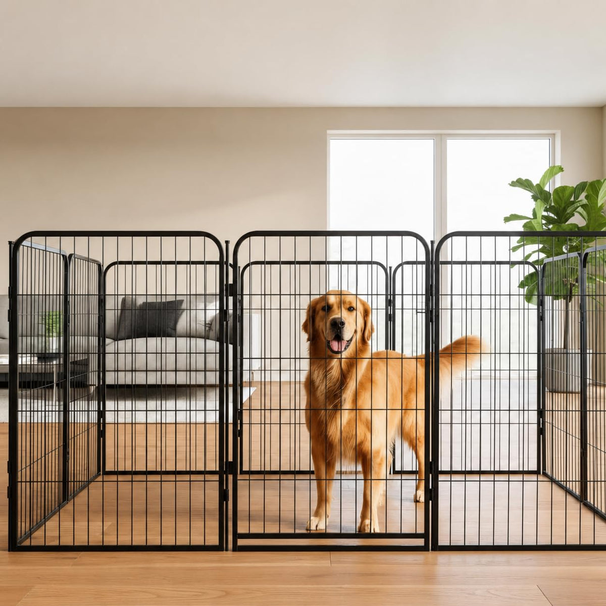 32 inch 16 Panels Heavy Duty Metal Dog Playpen with Gate N30673