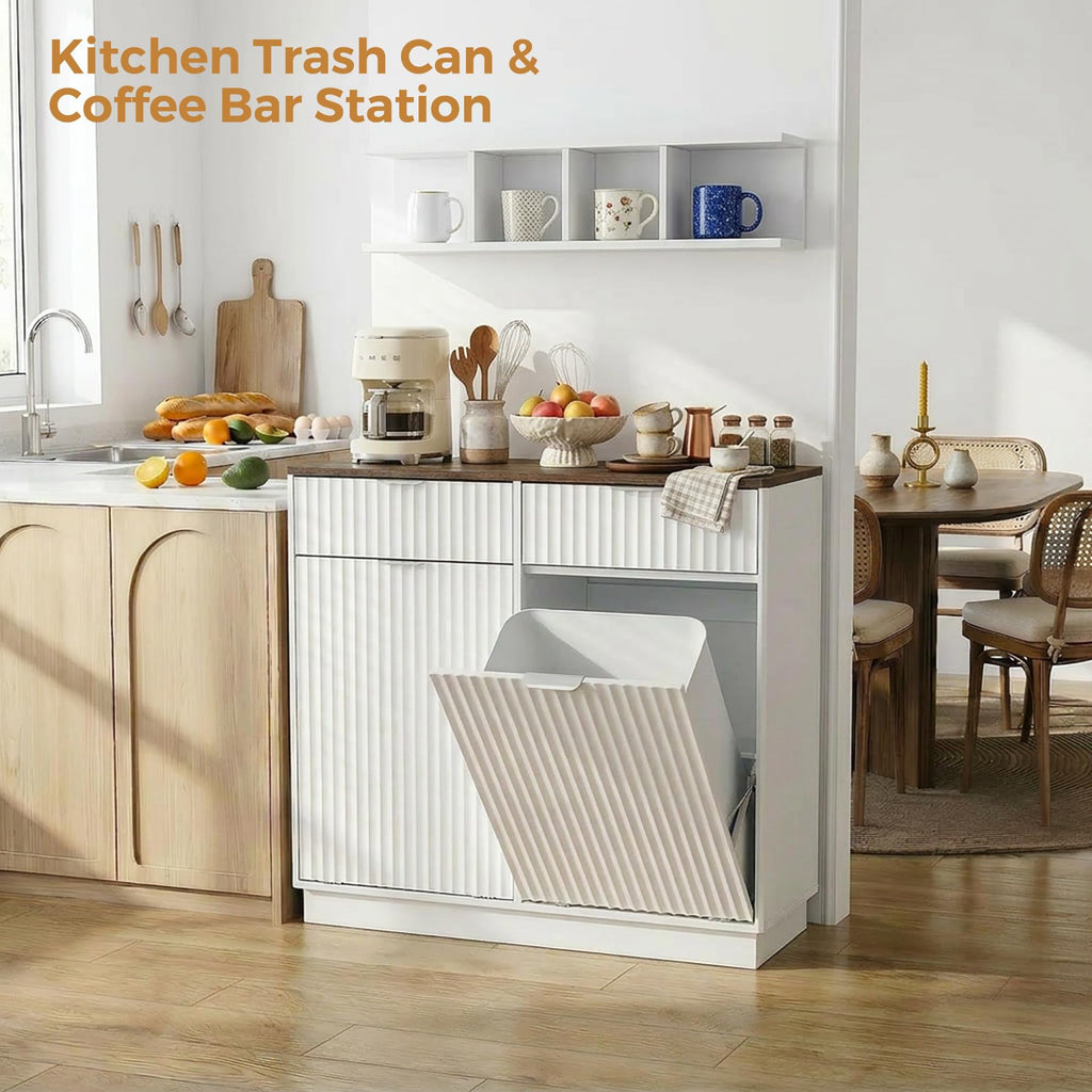20 Gallon Tilt Out Trash Cabinet with 2 Drawers F742