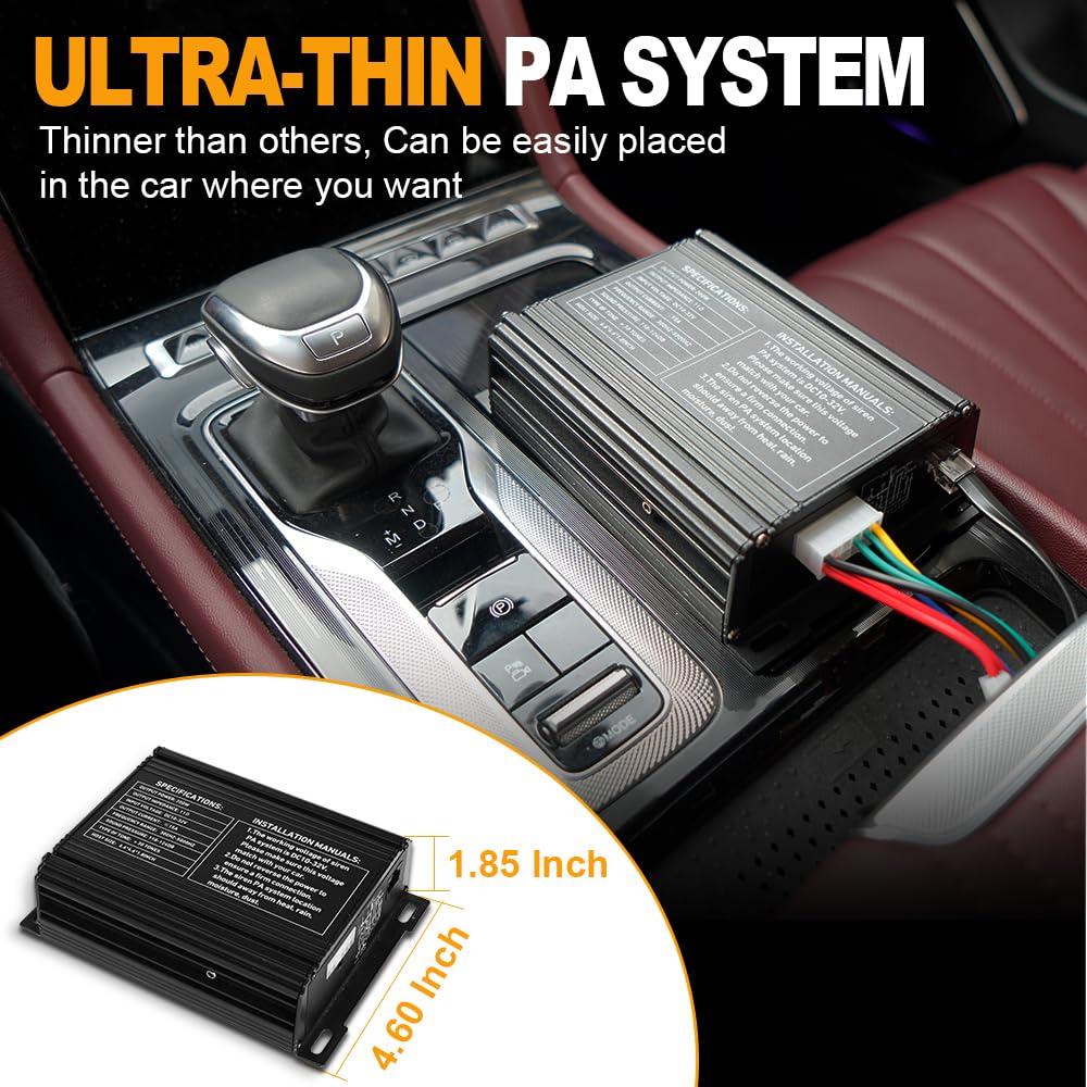 250W Multi-Tones Slim PA Siren Speaker with Handheld Controller & Mic F677192