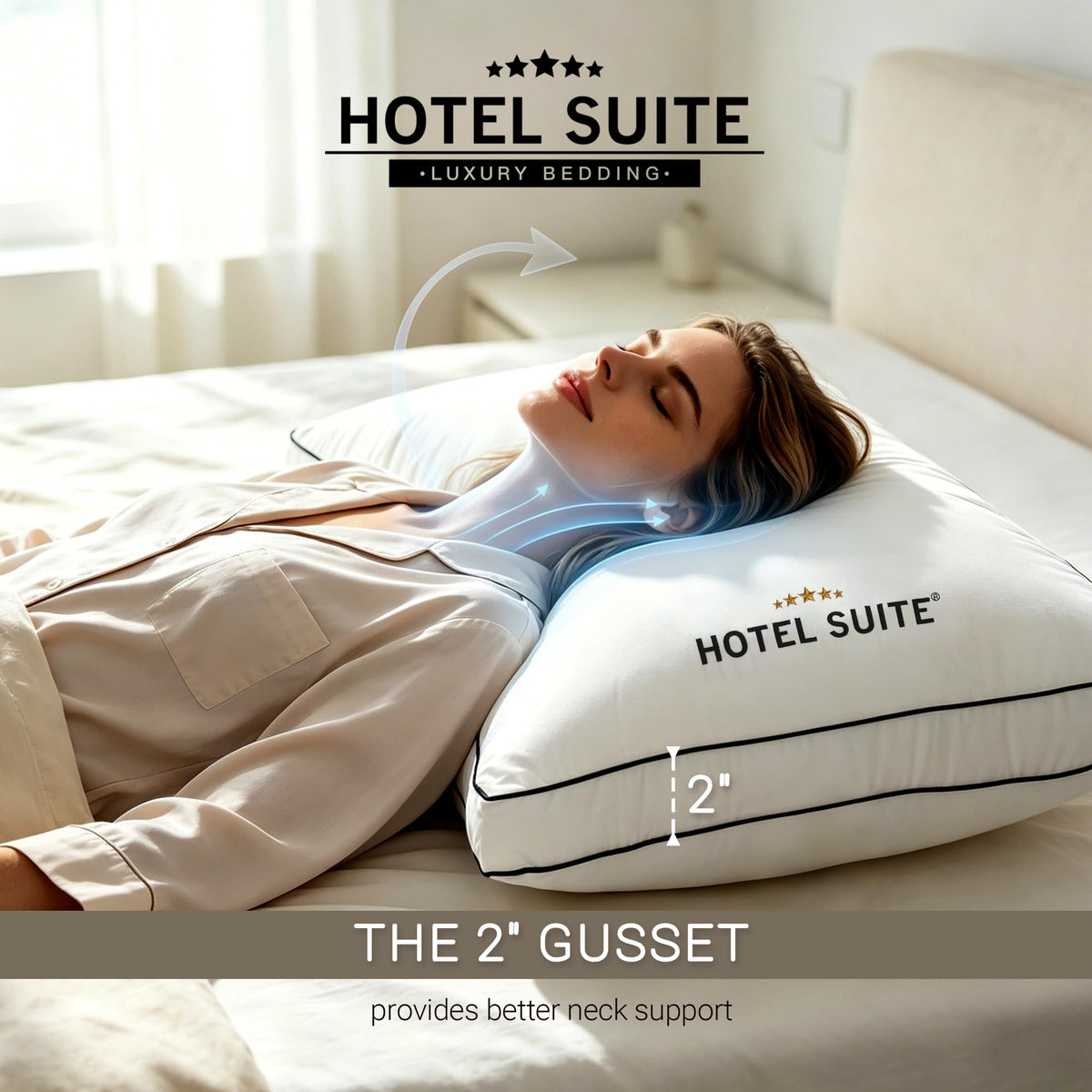 King Size Set of 2 Medium Soft Bed Pillows W990