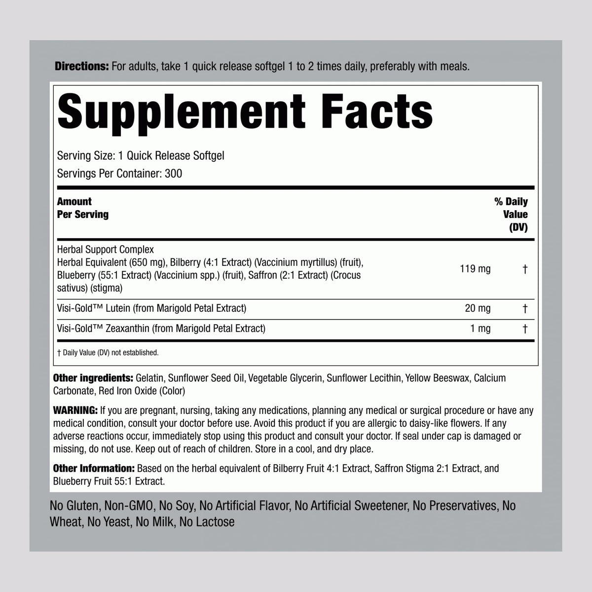 Eye Health Complex 300 Softgels O792
