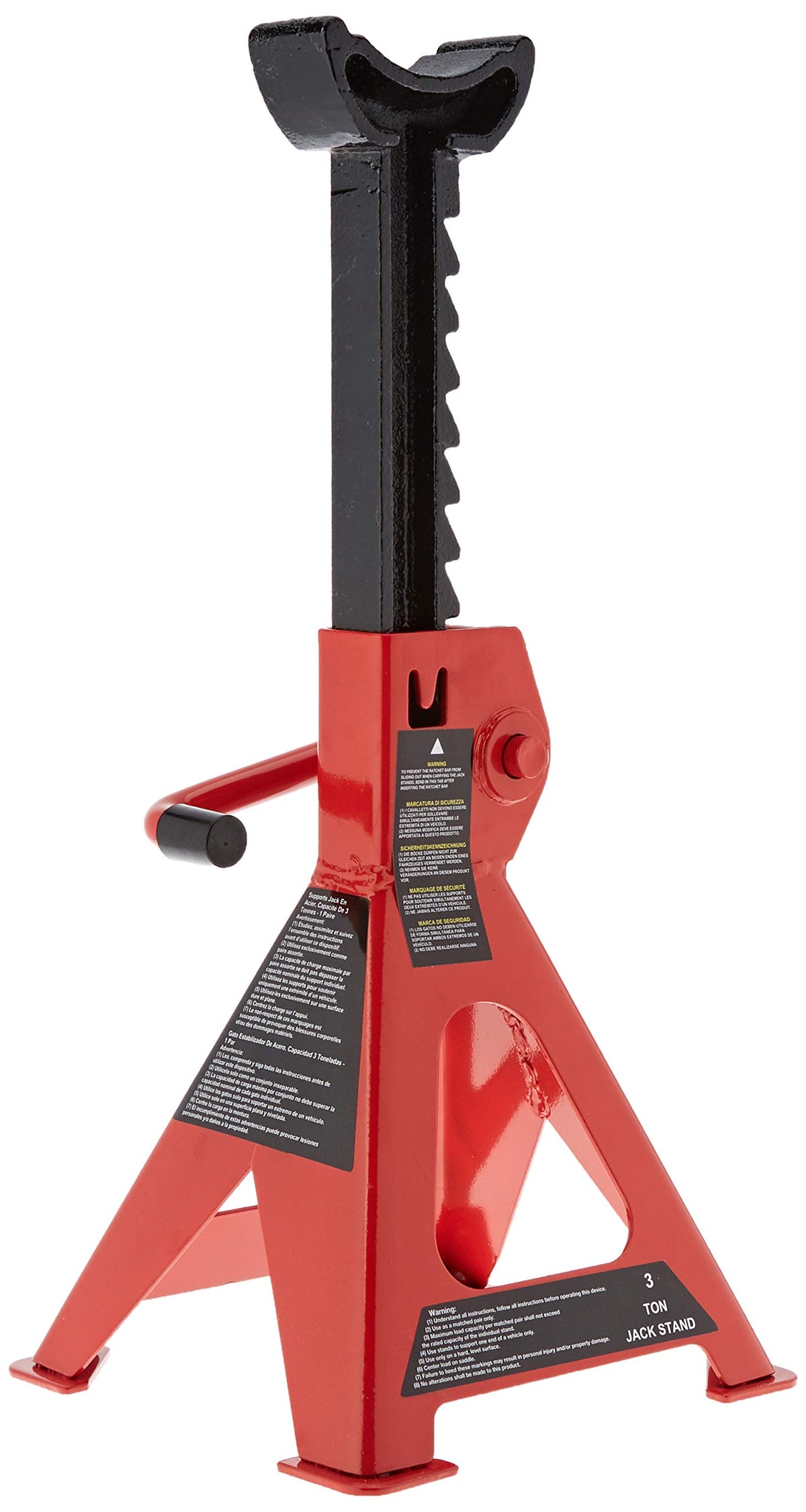 2 Ton Low Profile Floor Jack + 3 Ton Jack Stands, Black and Red U280