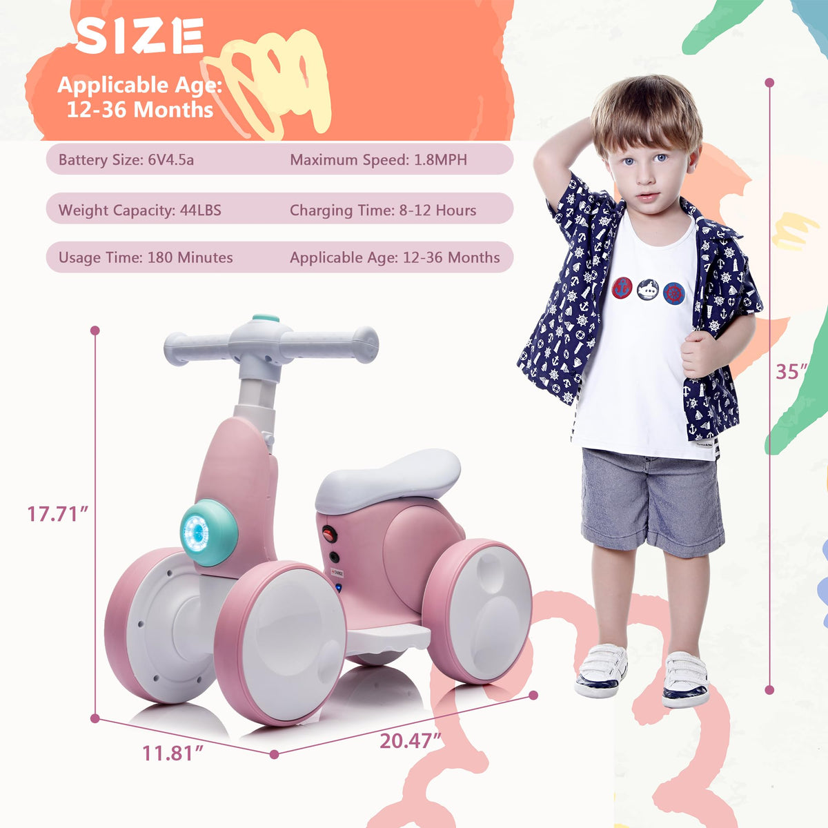 Pink Electric Balance Bike D90533