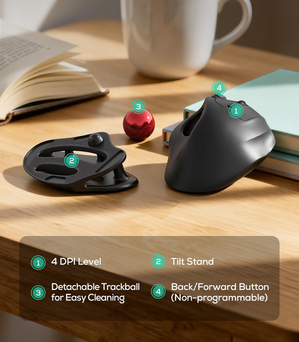 Wireless Ergonomic Trackball Mouse P1412