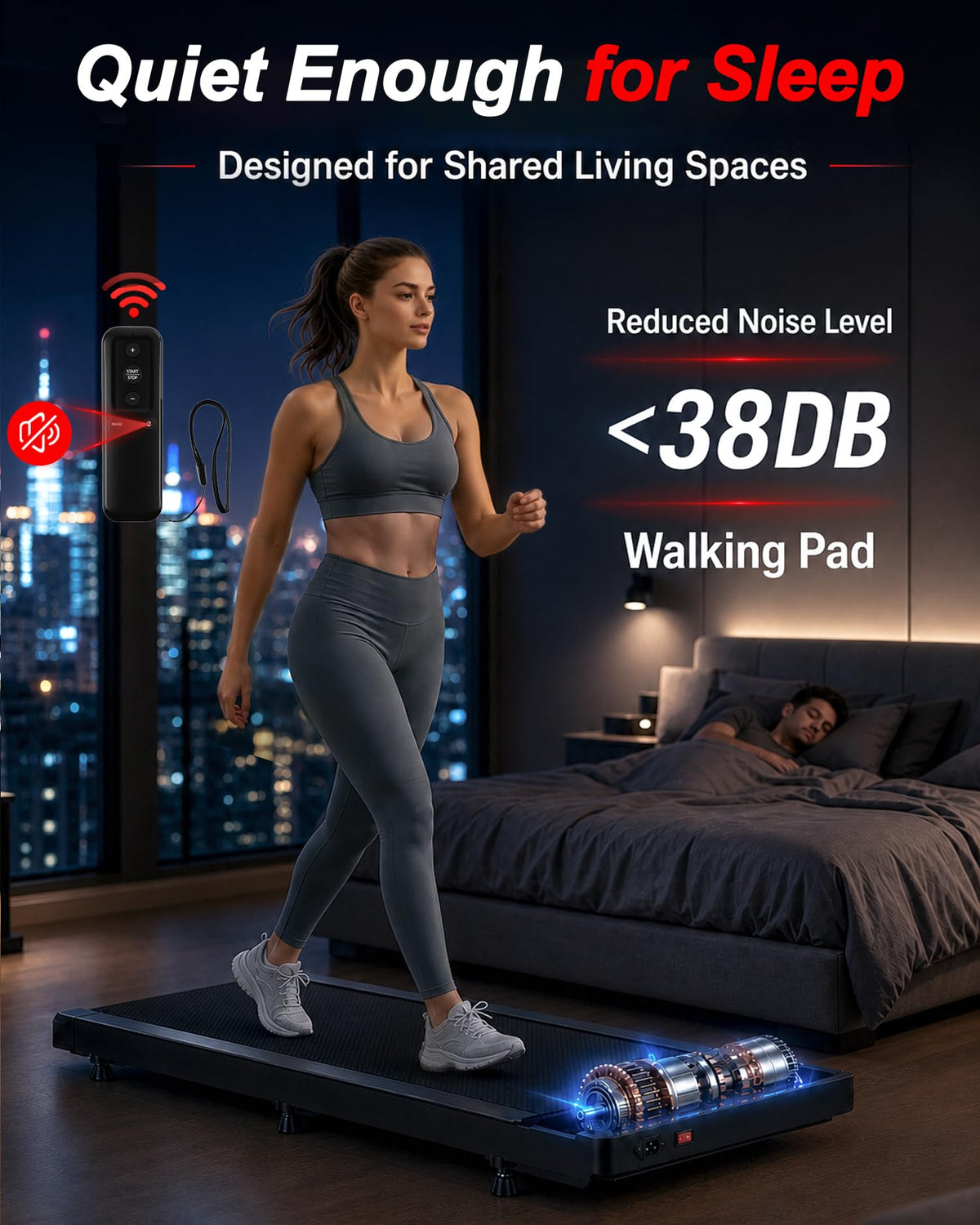 Under Desk Treadmill with 8% Incline U8229
