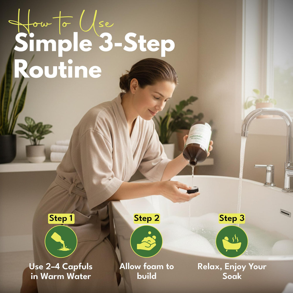 Scented Foaming Bubble Bath with Essential Oils and Epsom Salt, 33.8 fl oz F2870