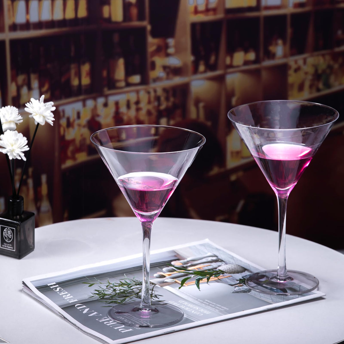 Martini Glasses Set of 4 Hand Blown 9.5oz I9123