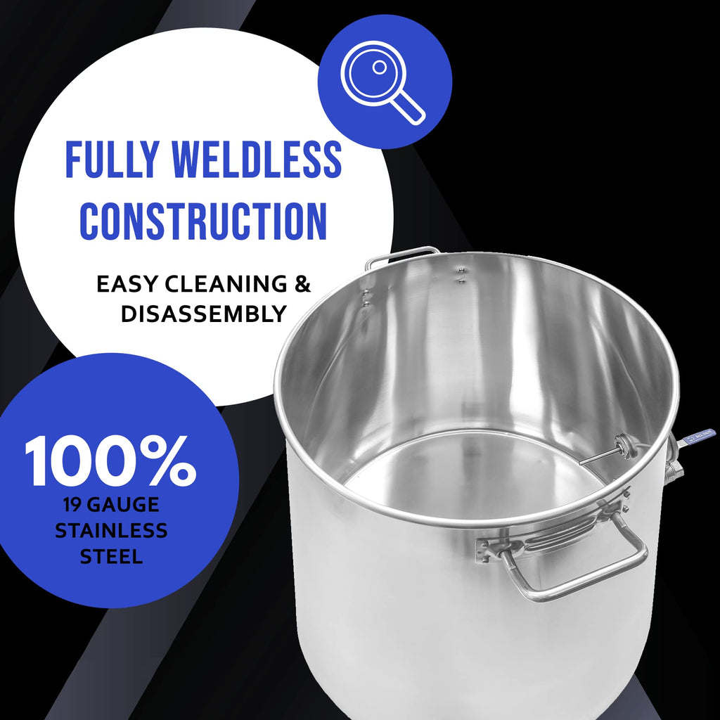 Stainless Steel 40 QT Home Brew Kettle Stock Pot + 12" Single Propane Stove Q288