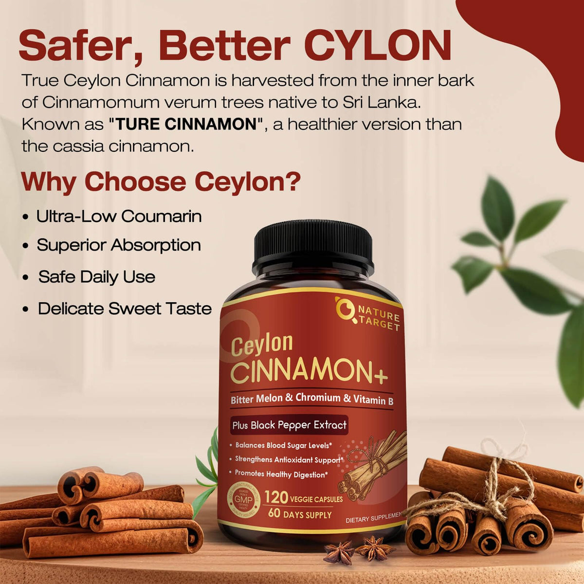 Ceylon Cinnamon 120 Capsules X734035
