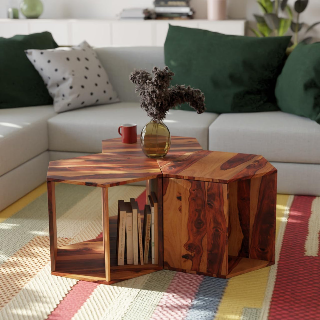 Solid Sheesham Wood Coffee Table Set of 3 H5489