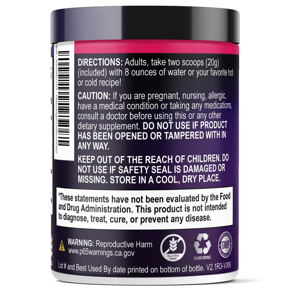 Collagen Peptides Powder 20g Hydrolyzed Bovine Protein Hyaluronic Acid Biotin Unflavored 28 Servings Q6069