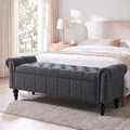 58" Chenille Storage Bench L586953