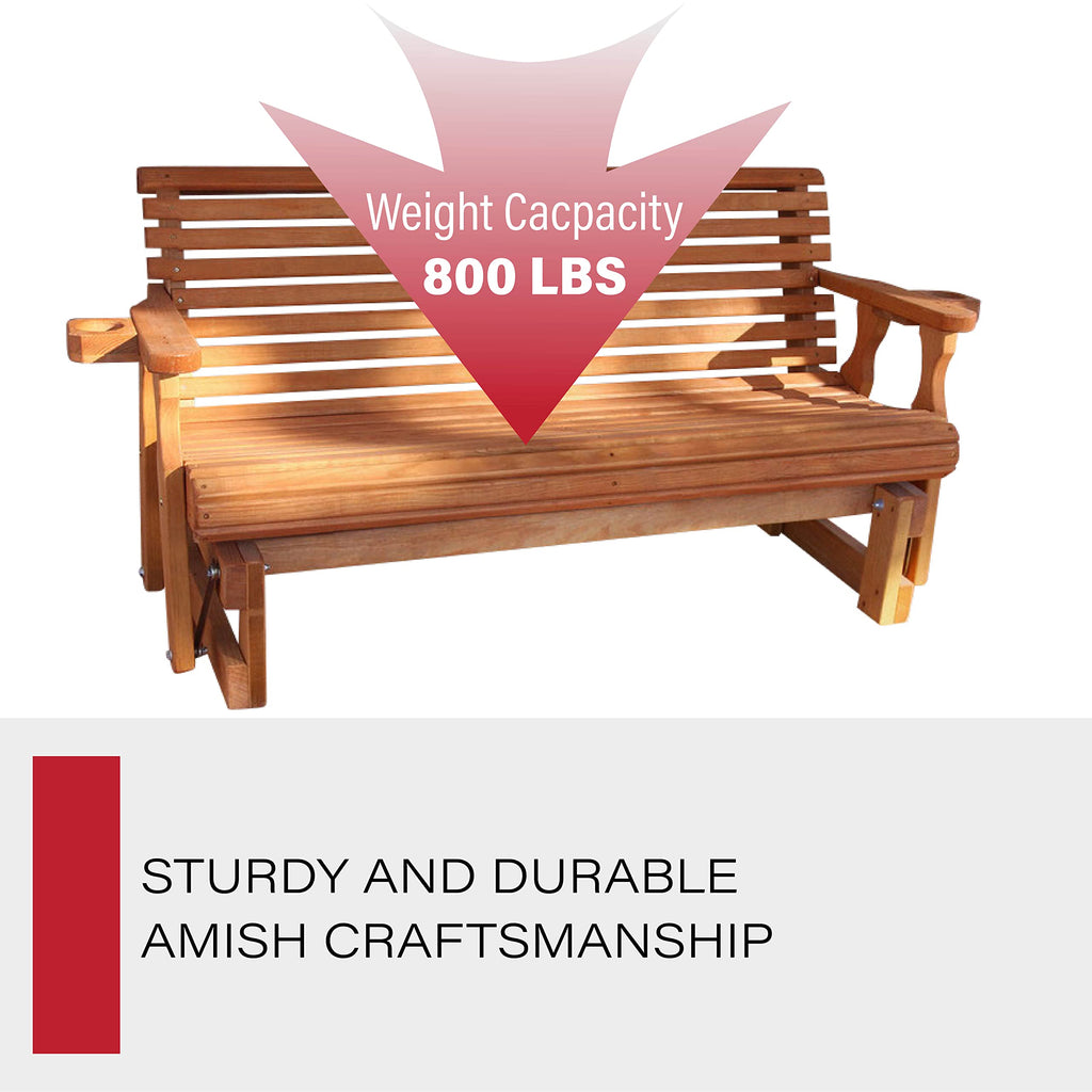Heavy Duty Roll Back Porch Glider with Cupholders L533