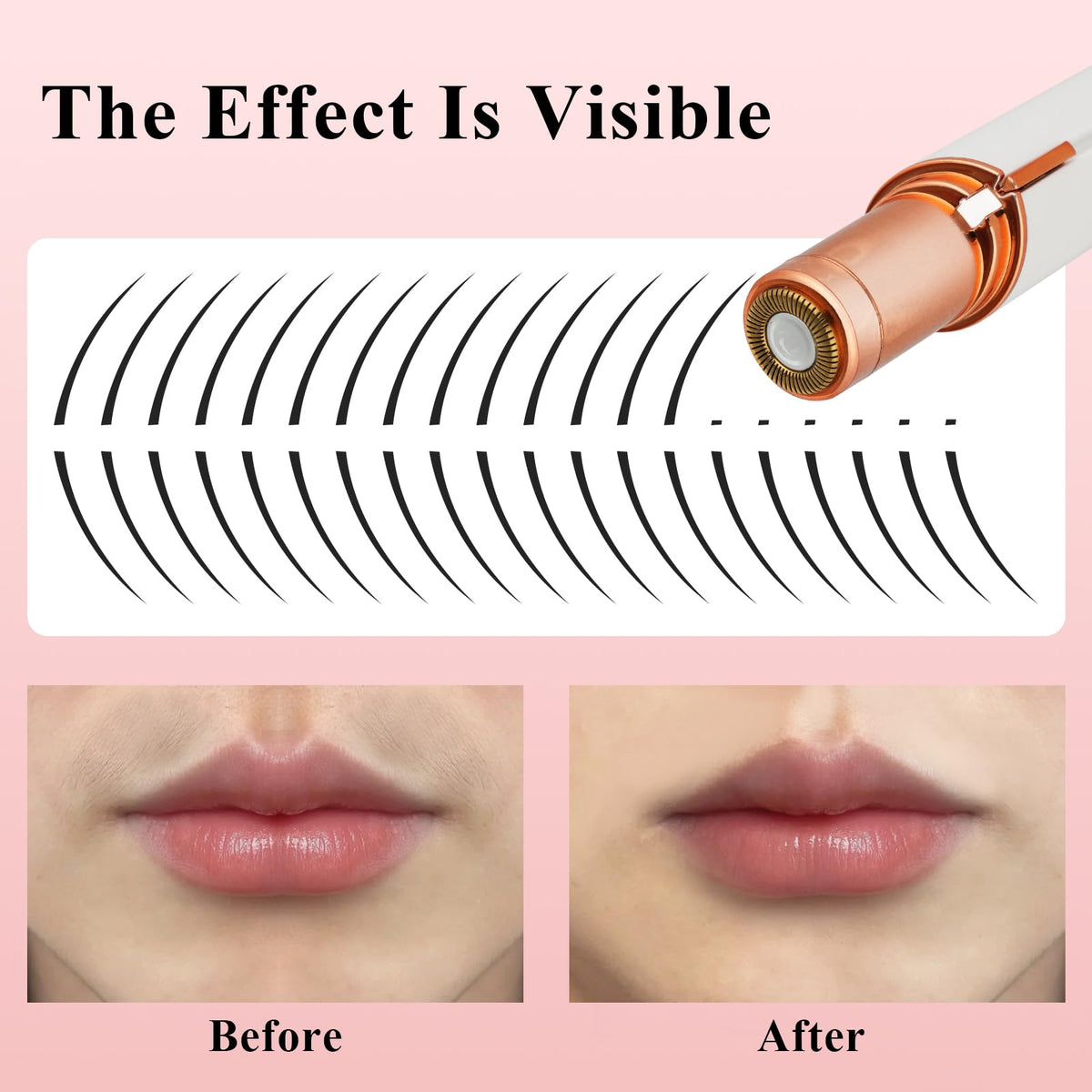 Electric Painless Facial Hair Removal Device with 2 Replacement Heads X86341