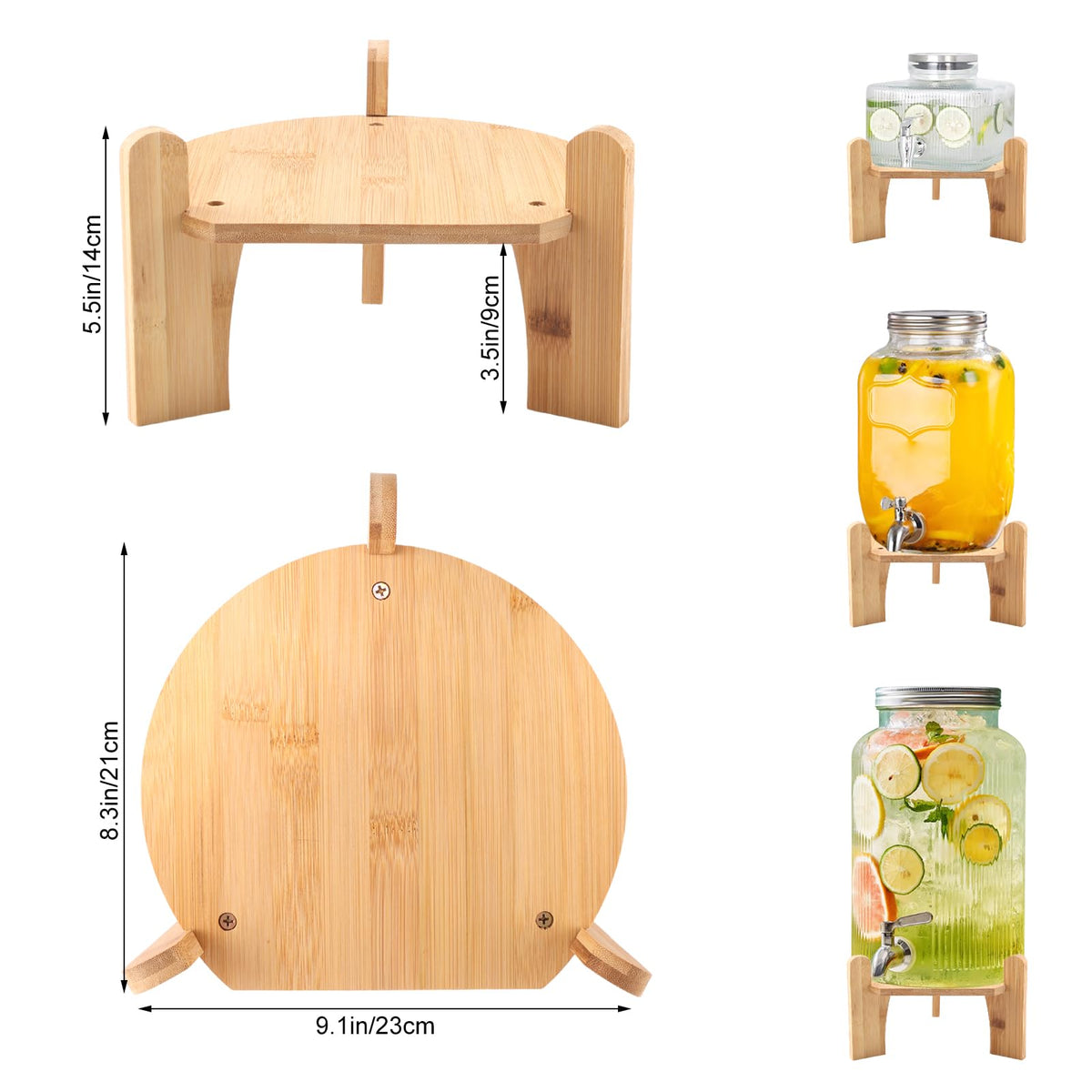 Wooden Drink Dispenser Stand and Water Jug Holder P915