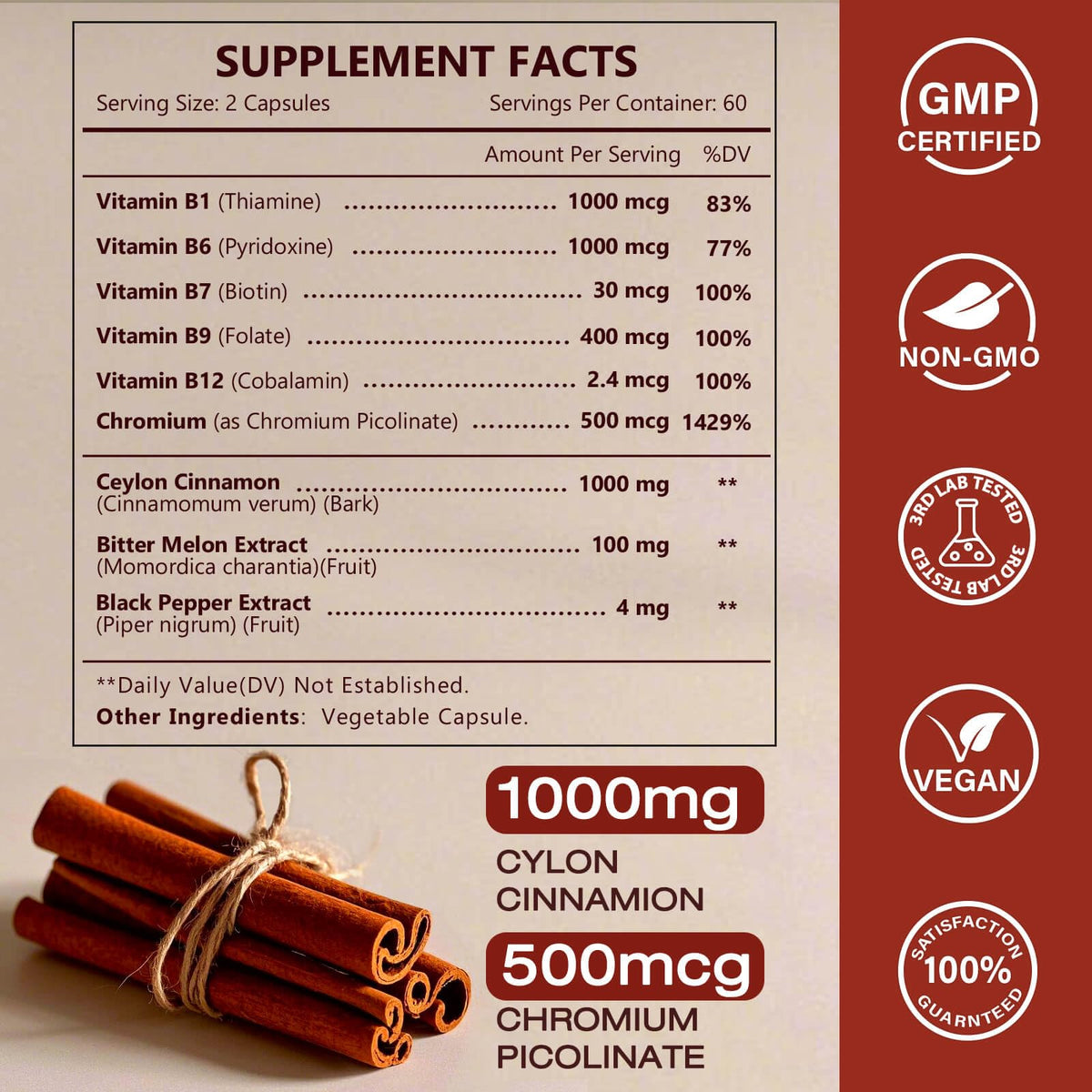 Ceylon Cinnamon 120 Capsules X734035
