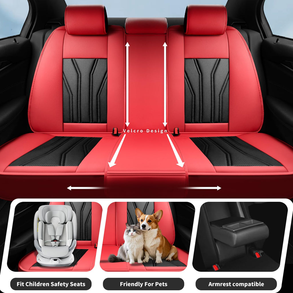 Red & Black Car Seat Covers I578