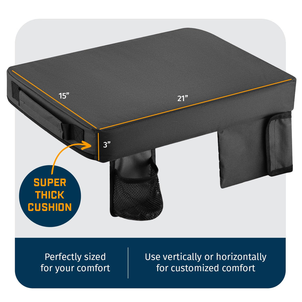 Portable Extra Thick Stadium Seat Cushion with Cup Holder Q2978