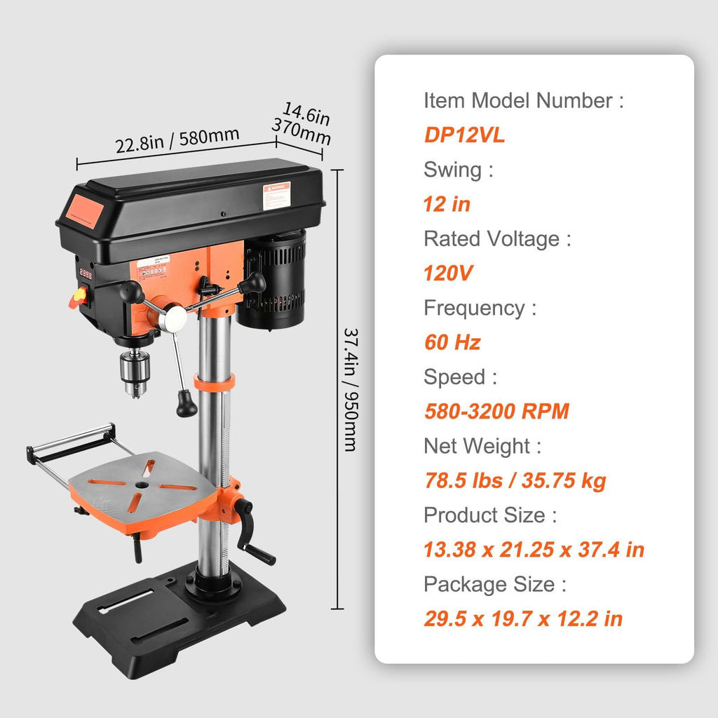 12in Benchtop Drill Press W493