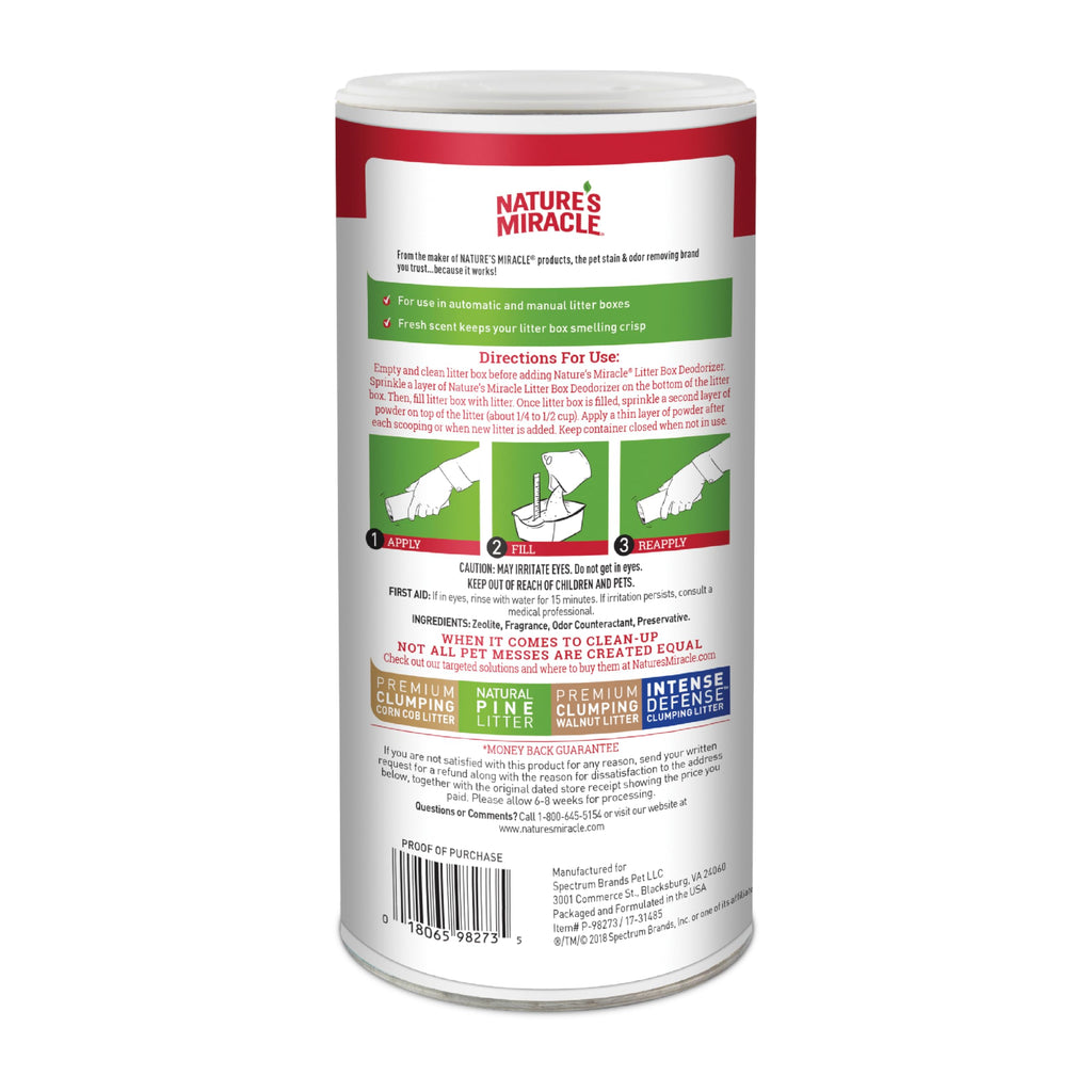 Unscented Cat Litter Box Deodorizer Powder 20 Ounces Pack of 6 A97024