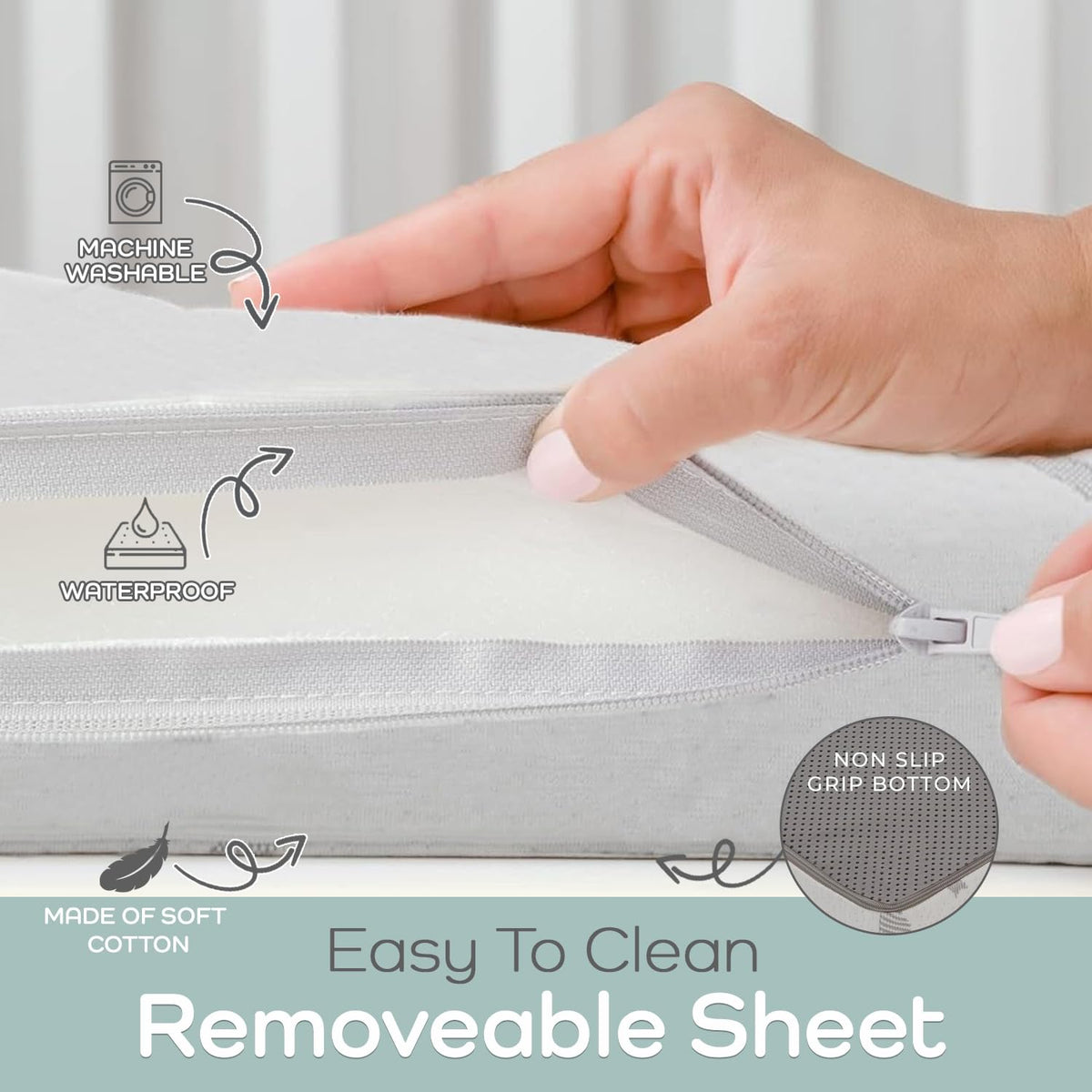 Pack and Play Mattress Topper 38" x 26" Trifold Foam V240863