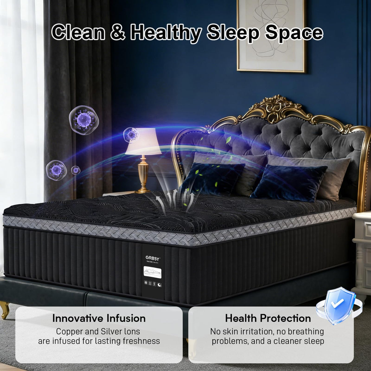 16 Inch Queen Size Hybrid Mattress in a Box P458