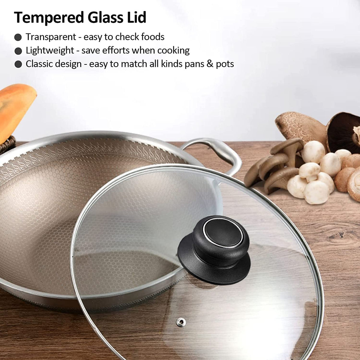 12 Inch Tempered Glass Pan Lid R608353