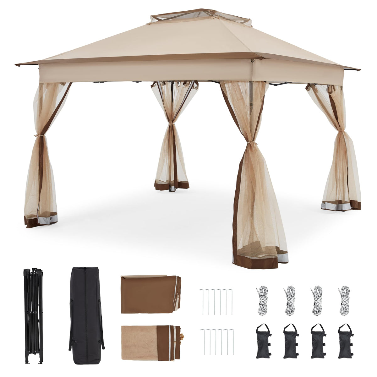 11x11 Pop Up Gazebo with Mosquito Netting H102810