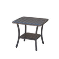 Brown Wicker Rattan 2-Tier Outdoor Coffee Table C5166