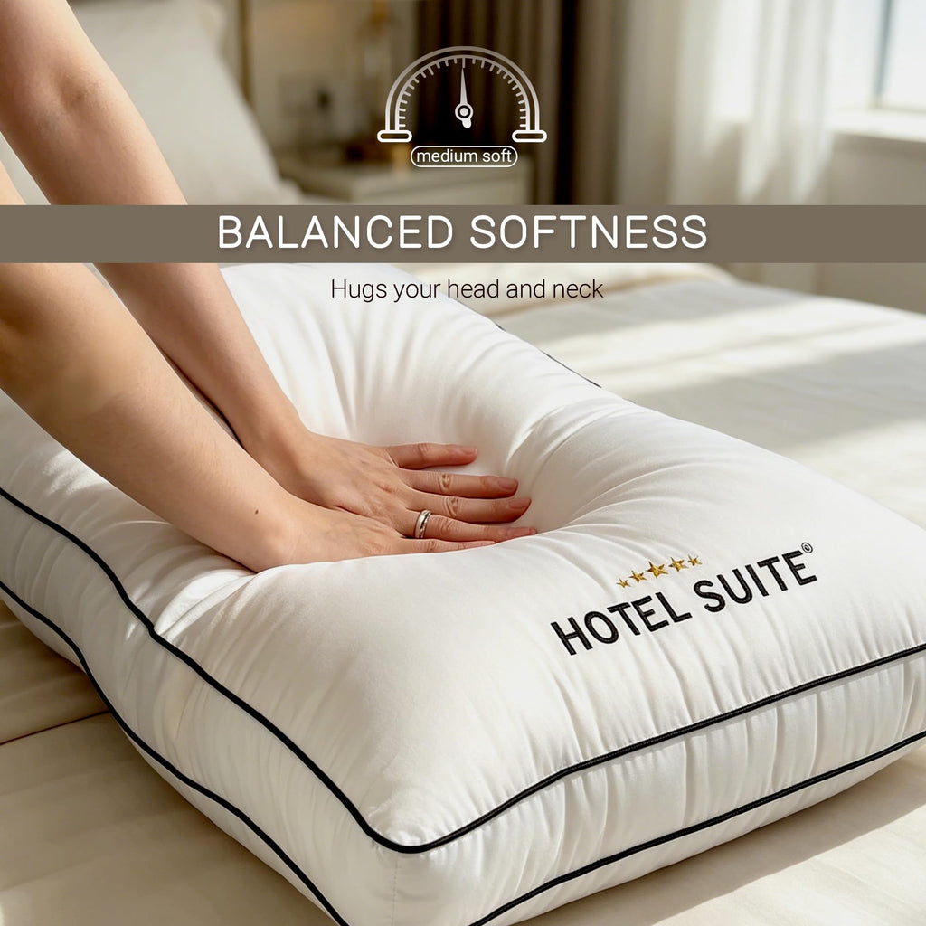 King Size Set of 2 Medium Soft Bed Pillows W990