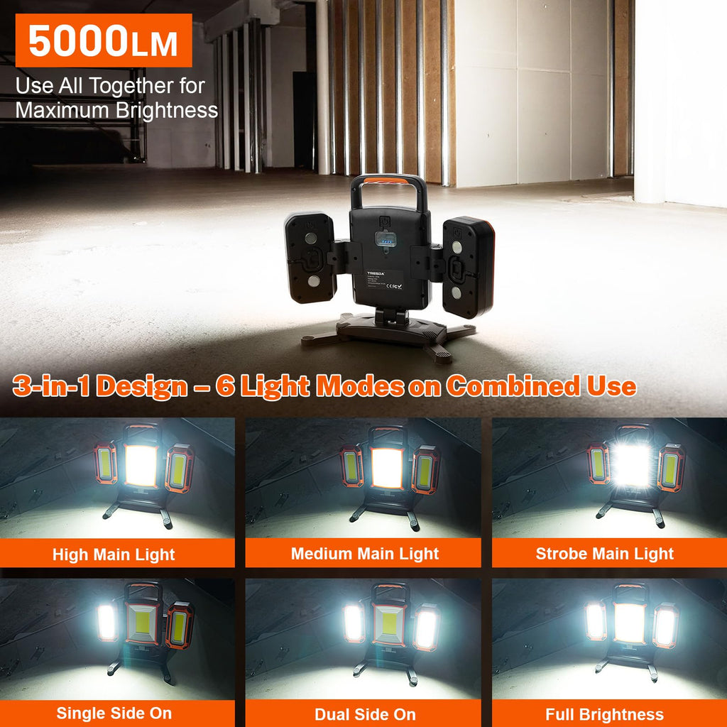 5000LM Rechargeable Magnetic Work Light X672
