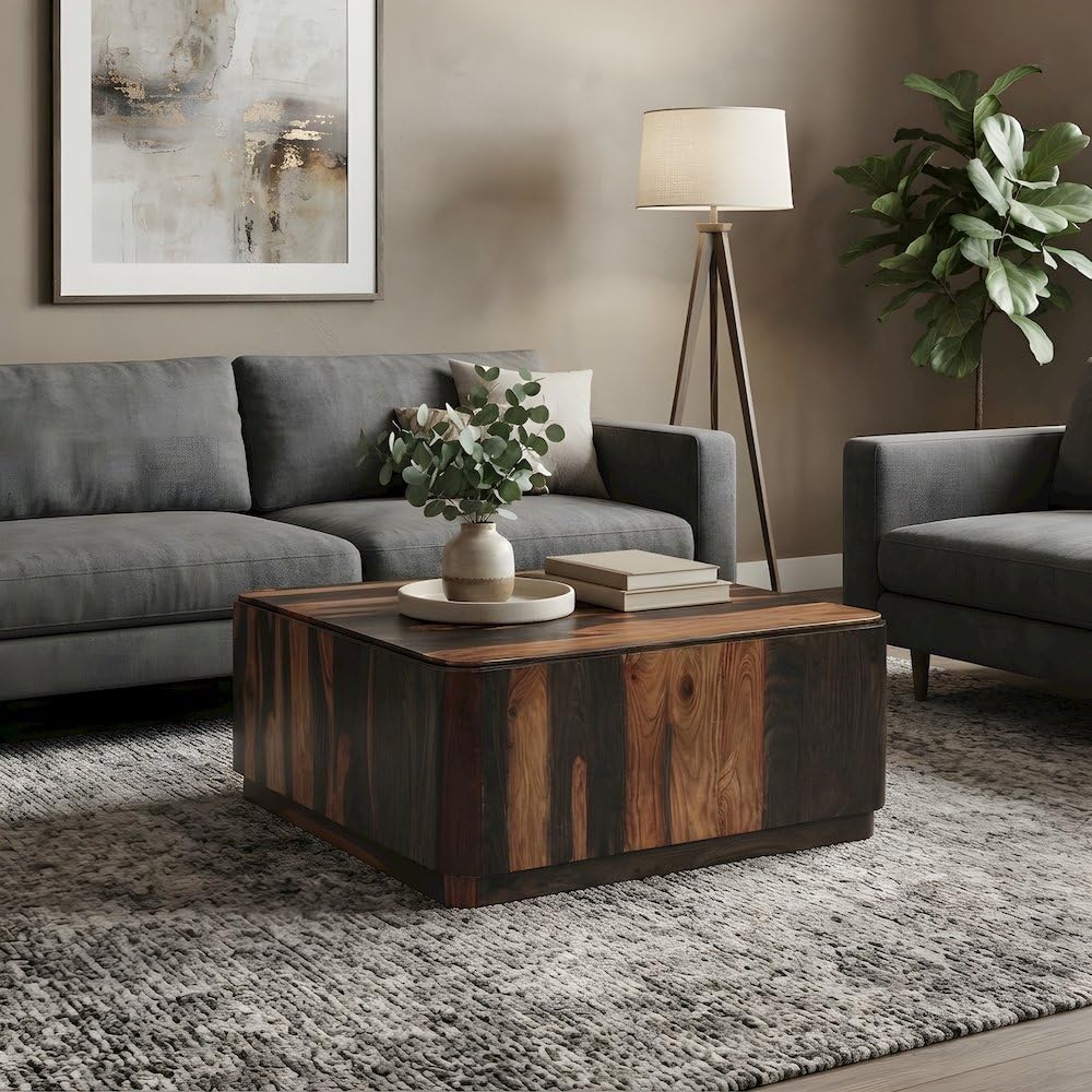 Sheesham Wood Square Coffee Table Q18096