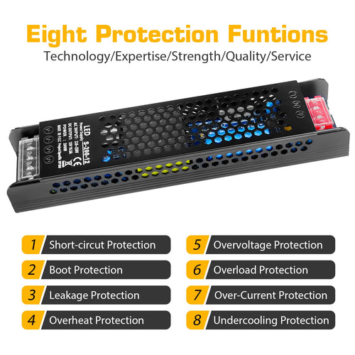 12V 200W Ultra Thin LED Power Supply N3413