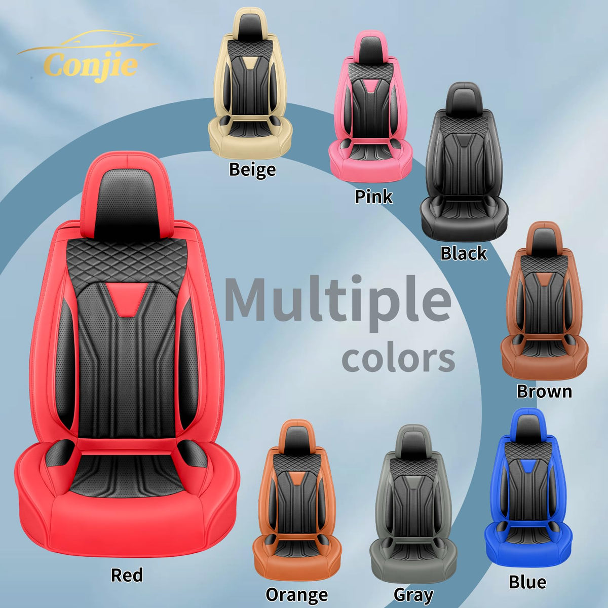 Red & Black Car Seat Covers I578