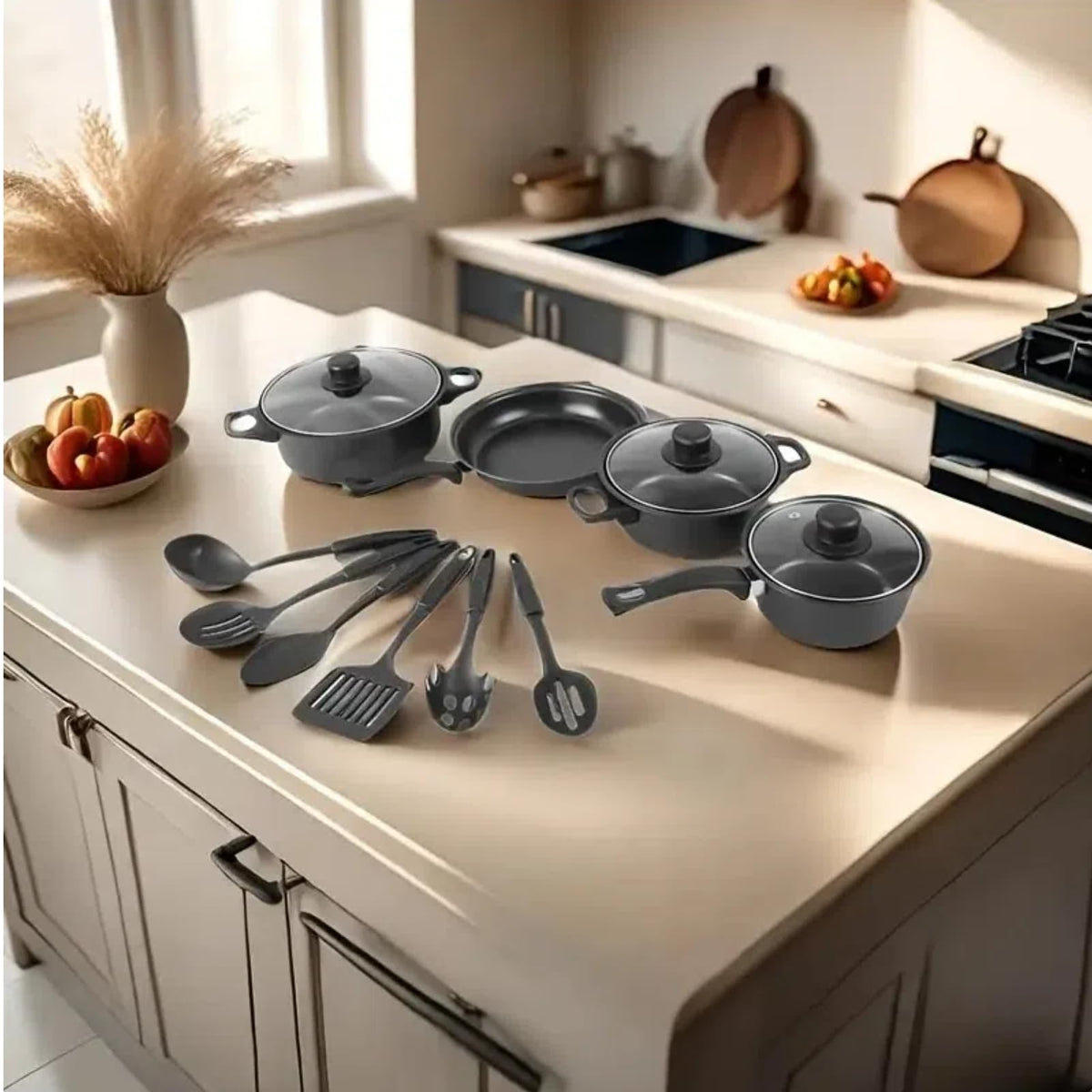 12 Piece Non Stick Maifan Stone Cookware Set Z70109
