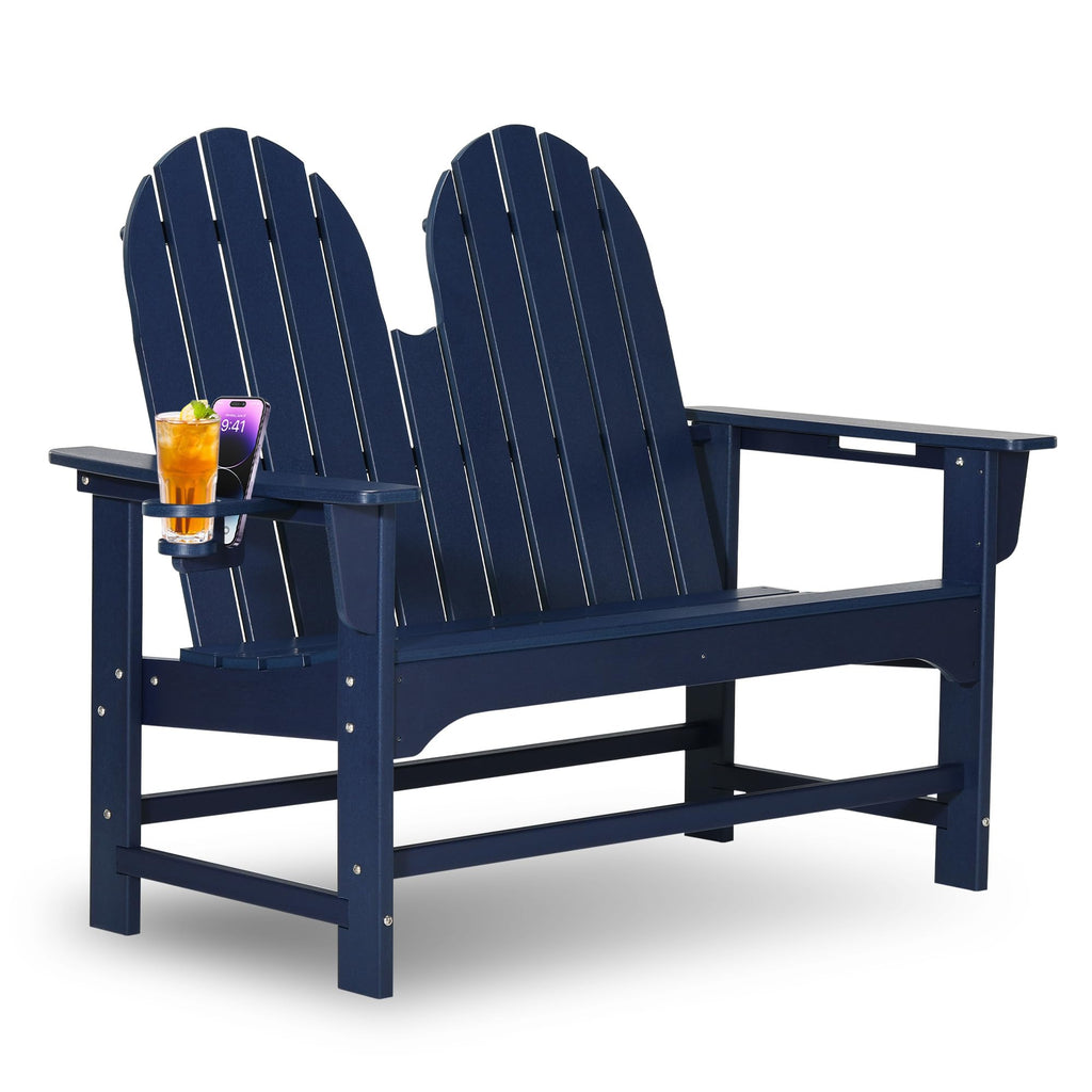 Navy Blue HDPE Adirondack Bench C21409