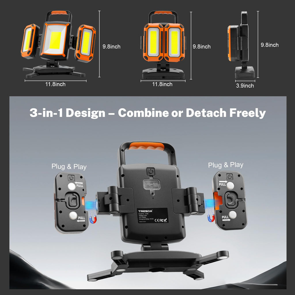 5000LM Rechargeable Magnetic Work Light X672