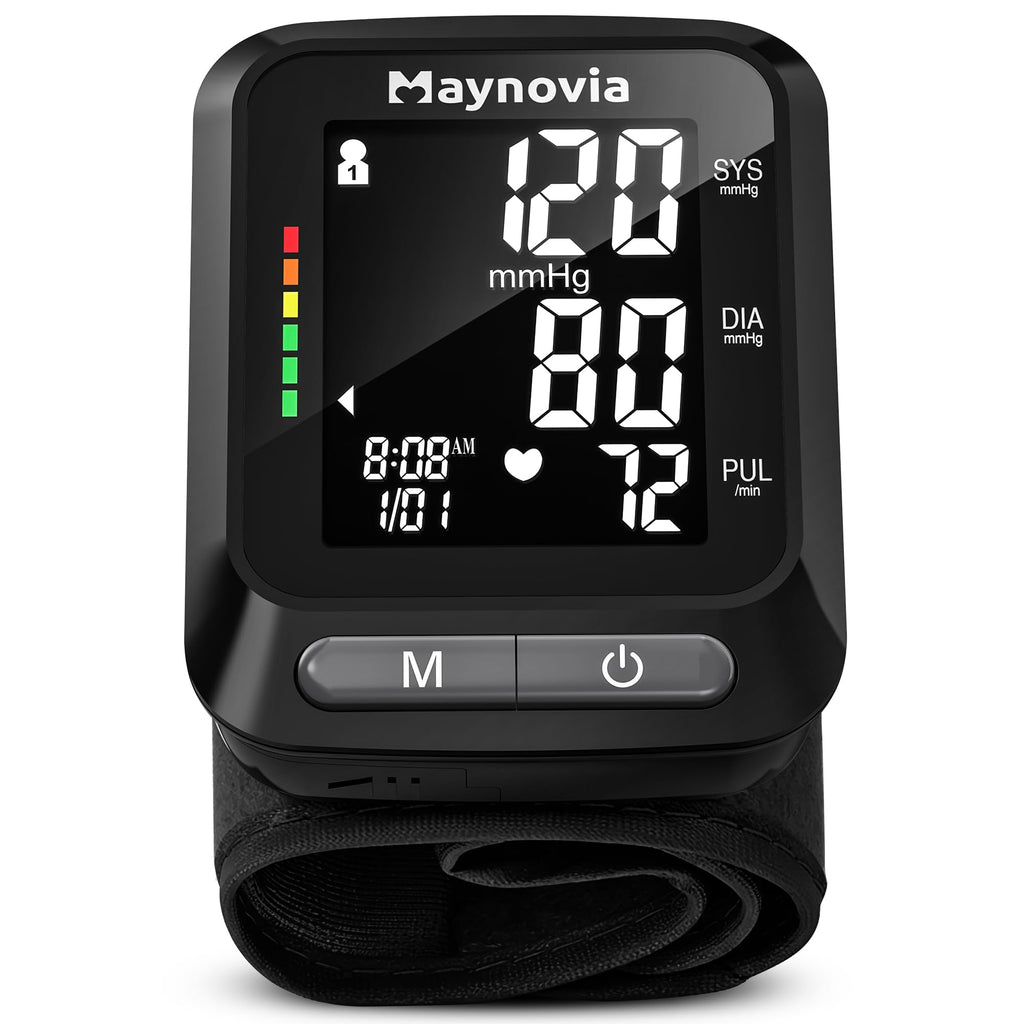 Wrist Blood Pressure Monitor, Backlit LCD, 5.3-8.5 in Cuff, Black Q9883