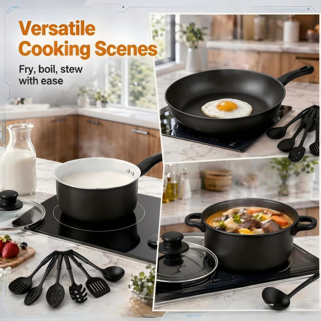 12 Piece Non Stick Maifan Stone Cookware Set Z70109
