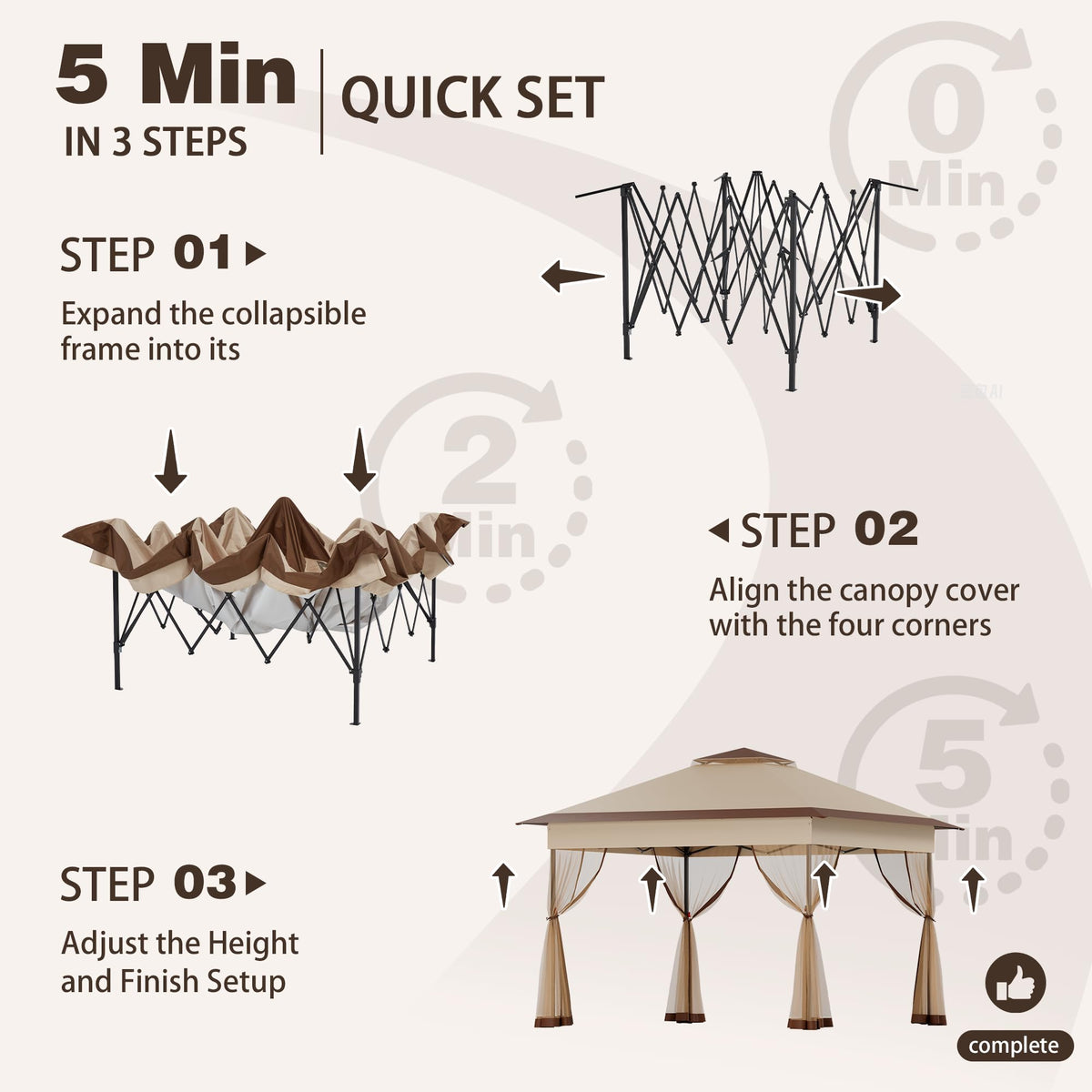 11x11 Pop Up Gazebo with Mosquito Netting H102810