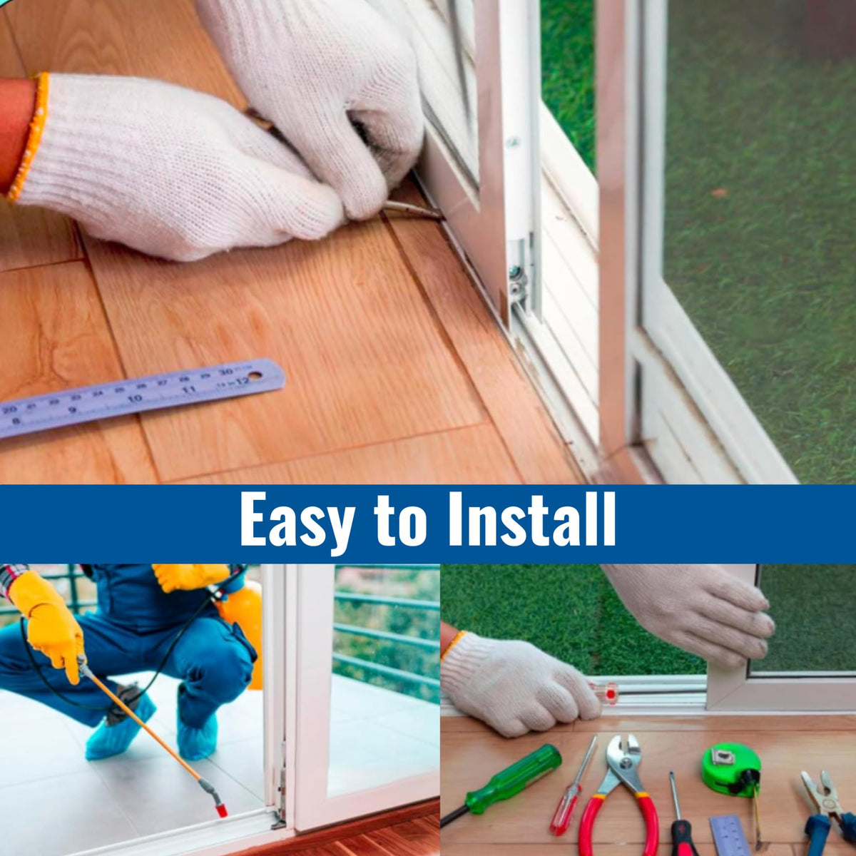 White Vinyl Sliding Screen Door Track F8470