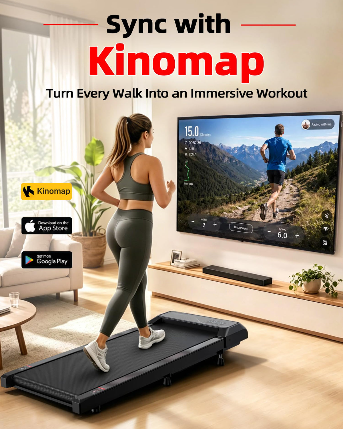 Under Desk Treadmill with 8% Incline U8229