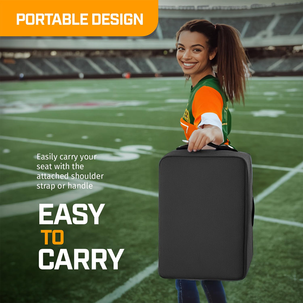 Portable Extra Thick Stadium Seat Cushion with Cup Holder Q2978