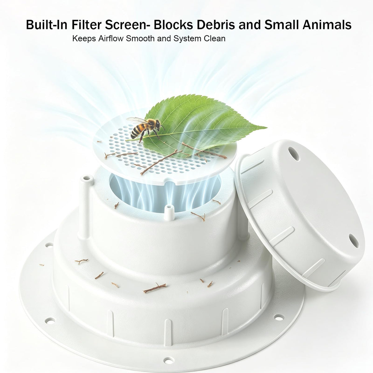Aluminum RV Plumbing Vent Cap, Camper Roof Sewer Cap White 2 Packs G910