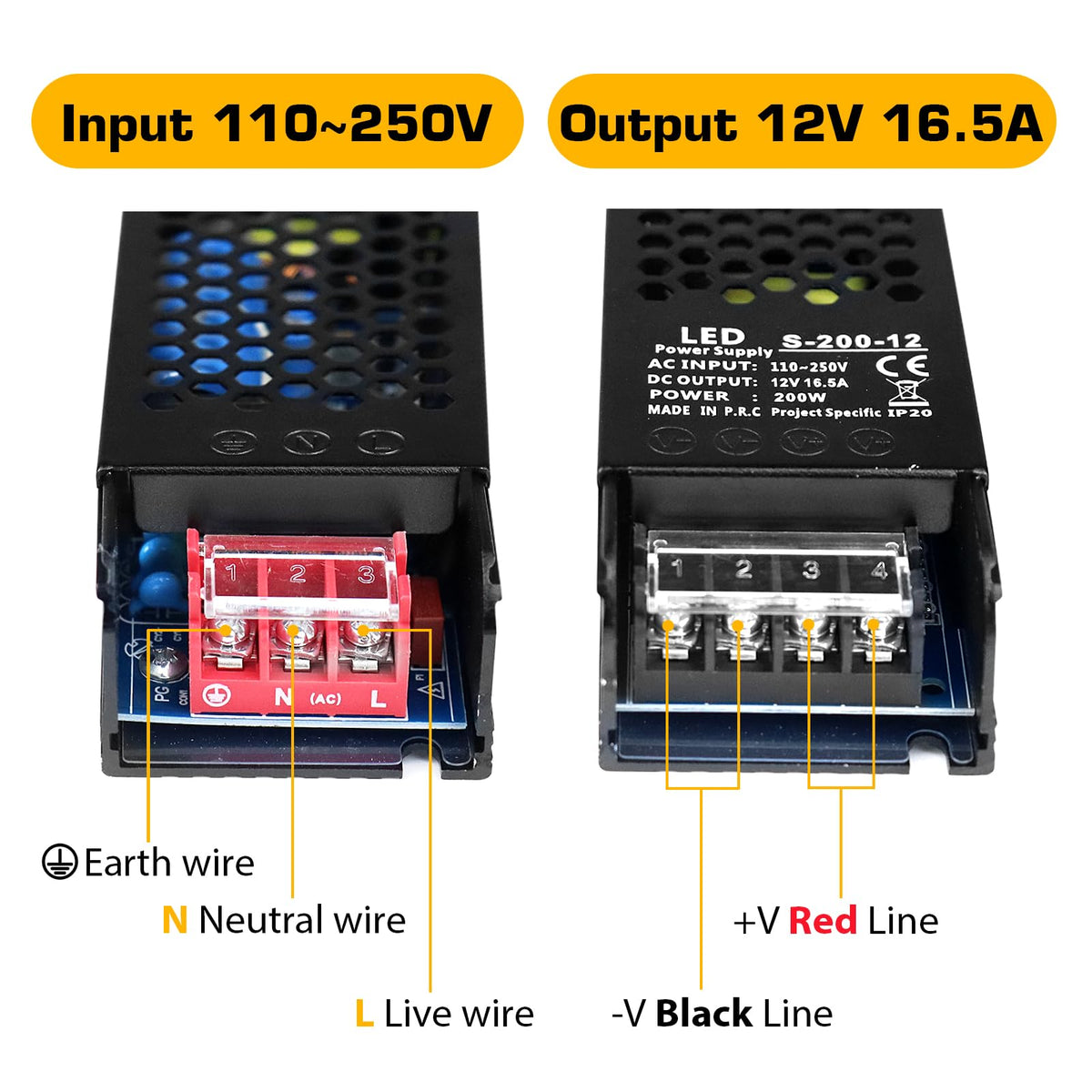 12V 200W Ultra Thin LED Power Supply N3413