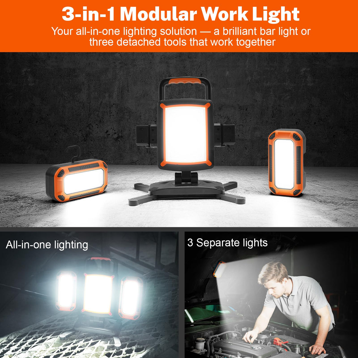 5000LM Rechargeable Magnetic Work Light X672